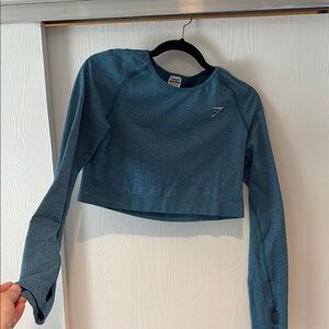 Gymshark blue Fitted Long Sleeve Crop Top
